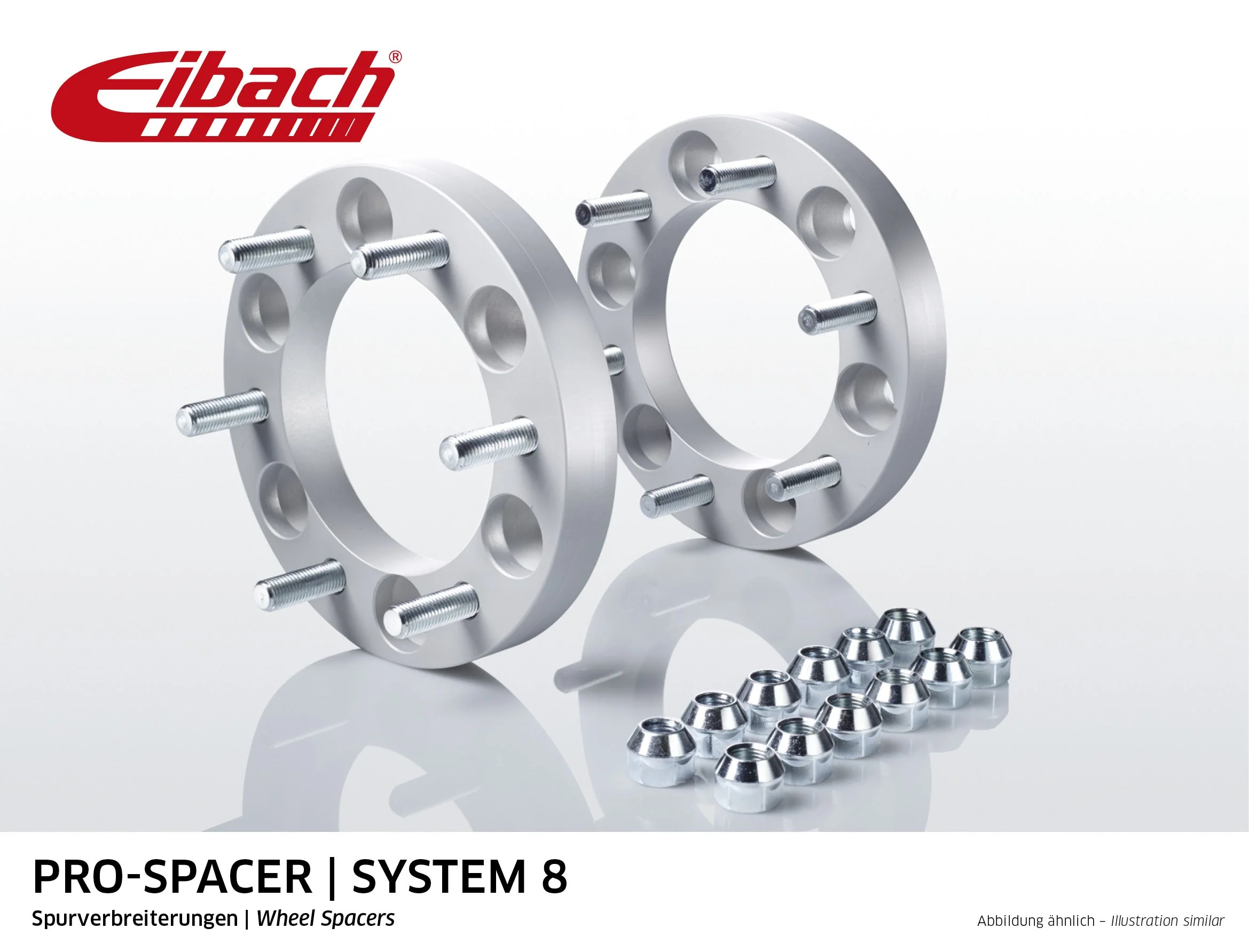 Eibach Pro-Spacer Kit (Pair Of Spacers) 30mm Per Spacer (System 8) S90-8-30-004 (Silver)